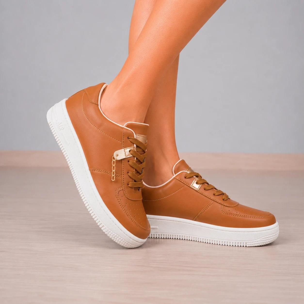 ZAPATILLA URBANAS MUJER LYON CAMEL - 1