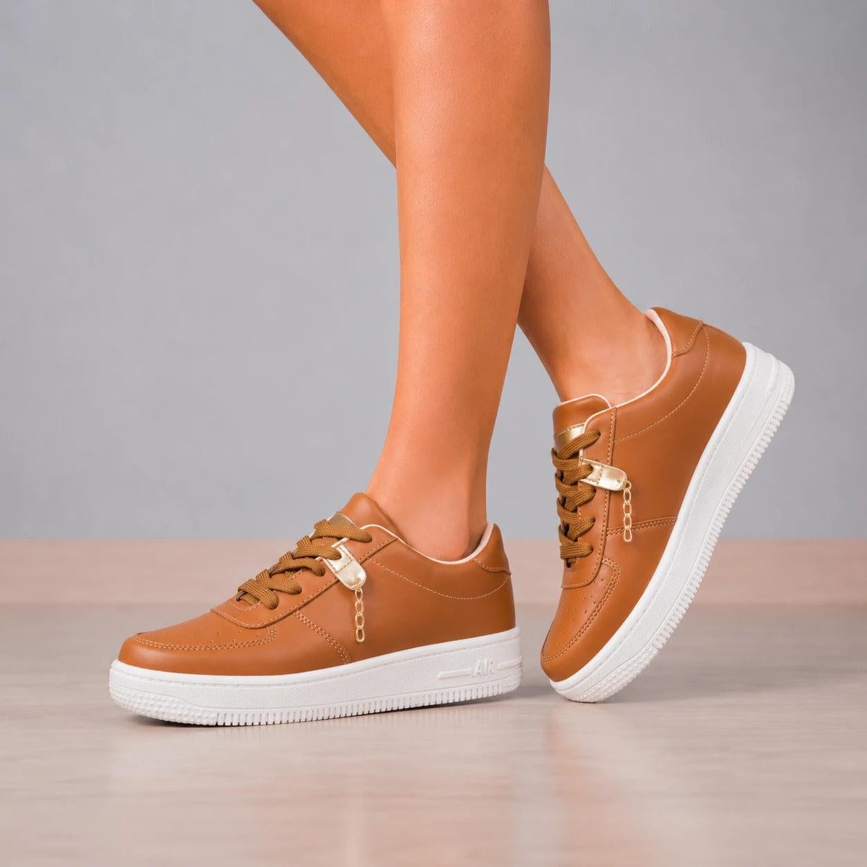 ZAPATILLA URBANAS MUJER LYON CAMEL - 3