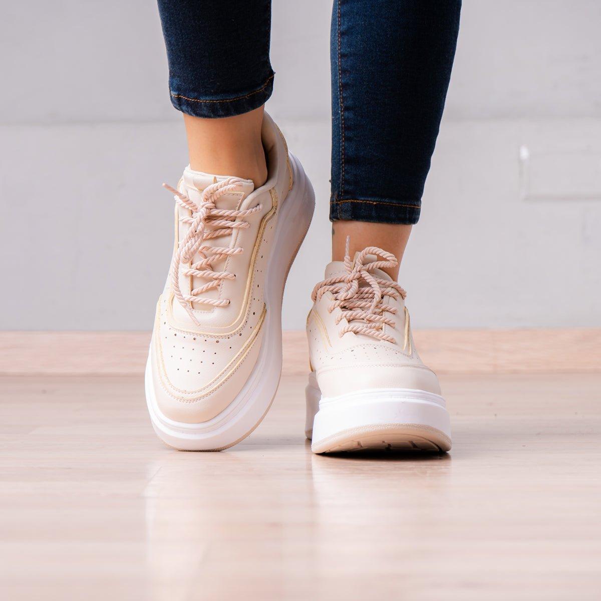 ZAPATILLAS URBANAS MUJER SARANDI BEIGE - 2
