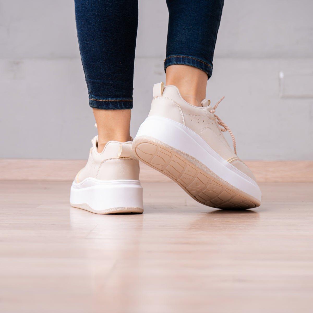 ZAPATILLAS URBANAS MUJER SARANDI BEIGE - 3