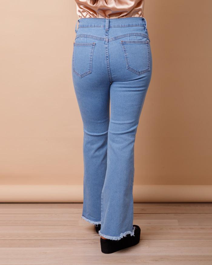 PANTALÓN ACAMPANADO 4.0 CELESTE RASGADO - 3