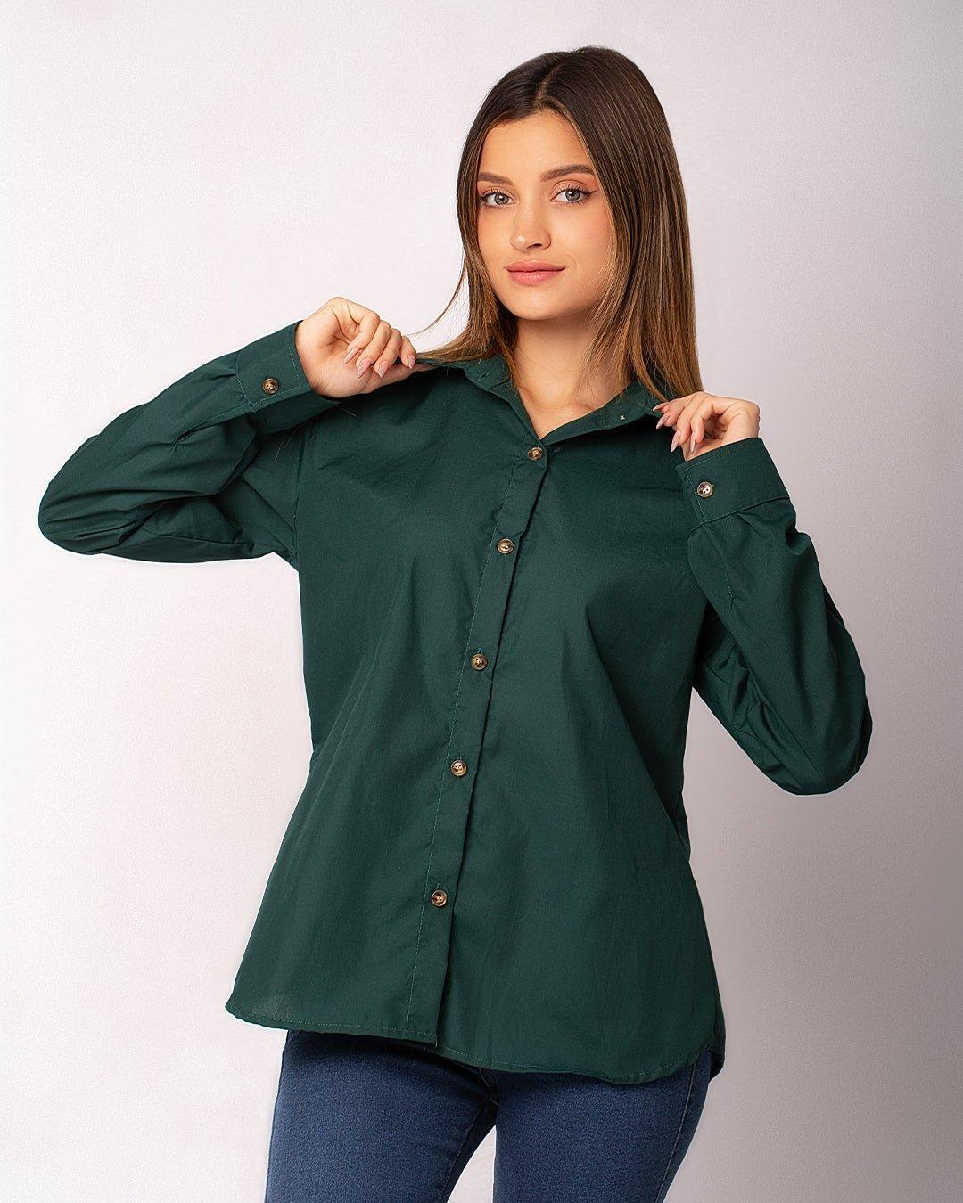 BLUSA CASELL VERDE BOTELLA - 1