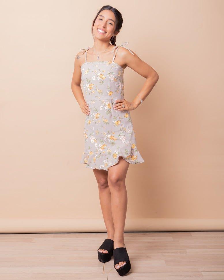 VESTIDO FLORITA BEIGE - 1