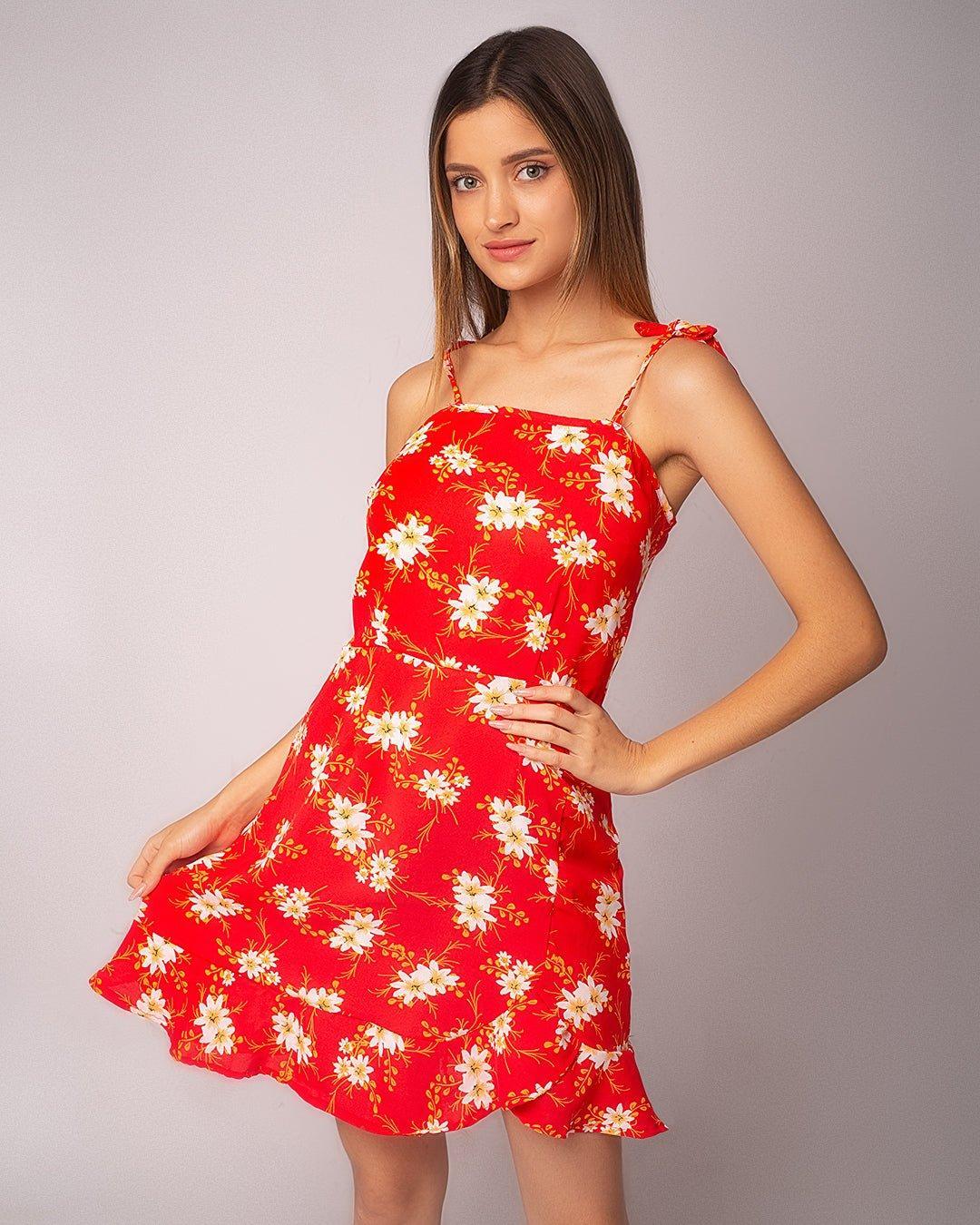 VESTIDO FLORITA ROJO - 1