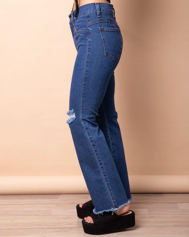 PANTALÓN ACAMPANADO 4.0 AZUL RASGADO - 2