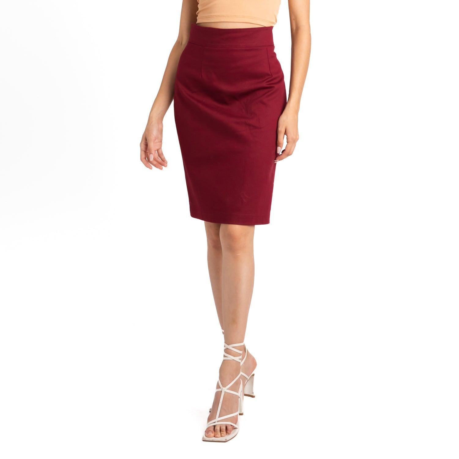 FALDA LAPIZ VINO - 1