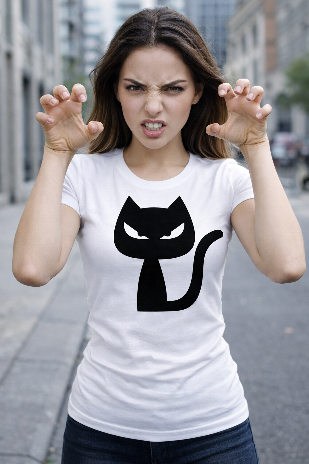 POLO MUJER GATO ENOJADO - 1