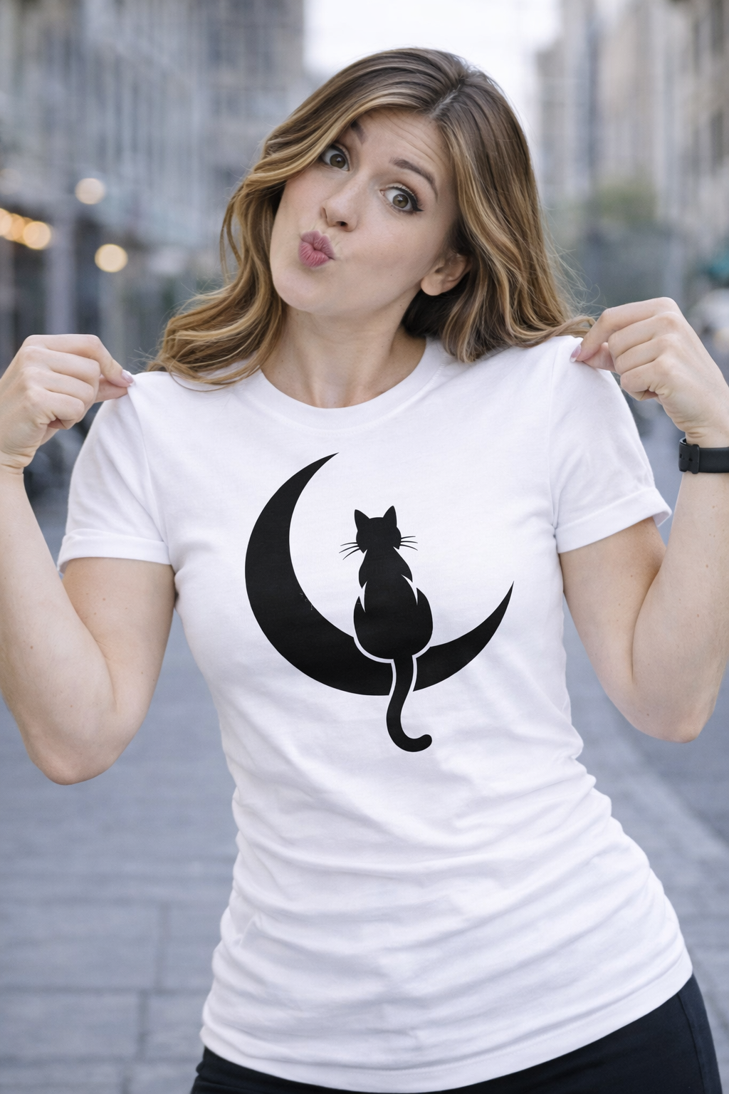 POLO MUJER GATO Y LUNA - 1