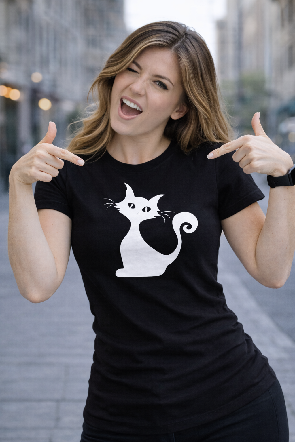 POLO MUJER GATO SENTADO - 1
