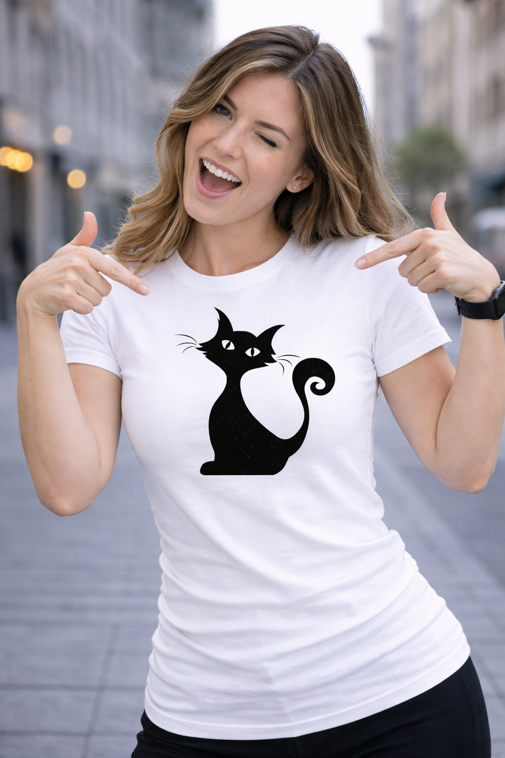 POLO MUJER GATO SENTADO - 1