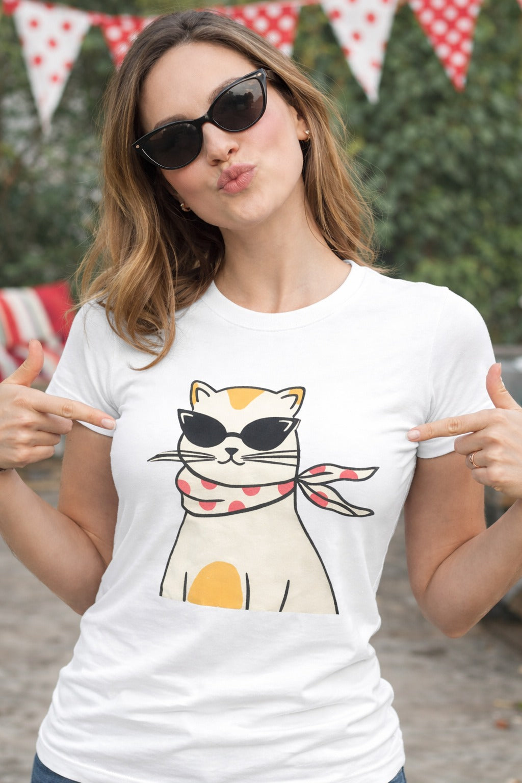 POLO MUJER GATO CON LENTES NEGROS - 1