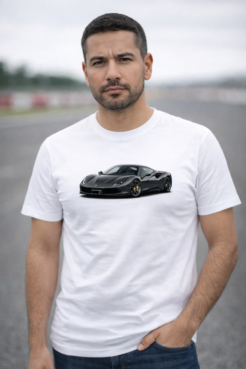 POLO HOMBRE FERRARI NEGRO - 1