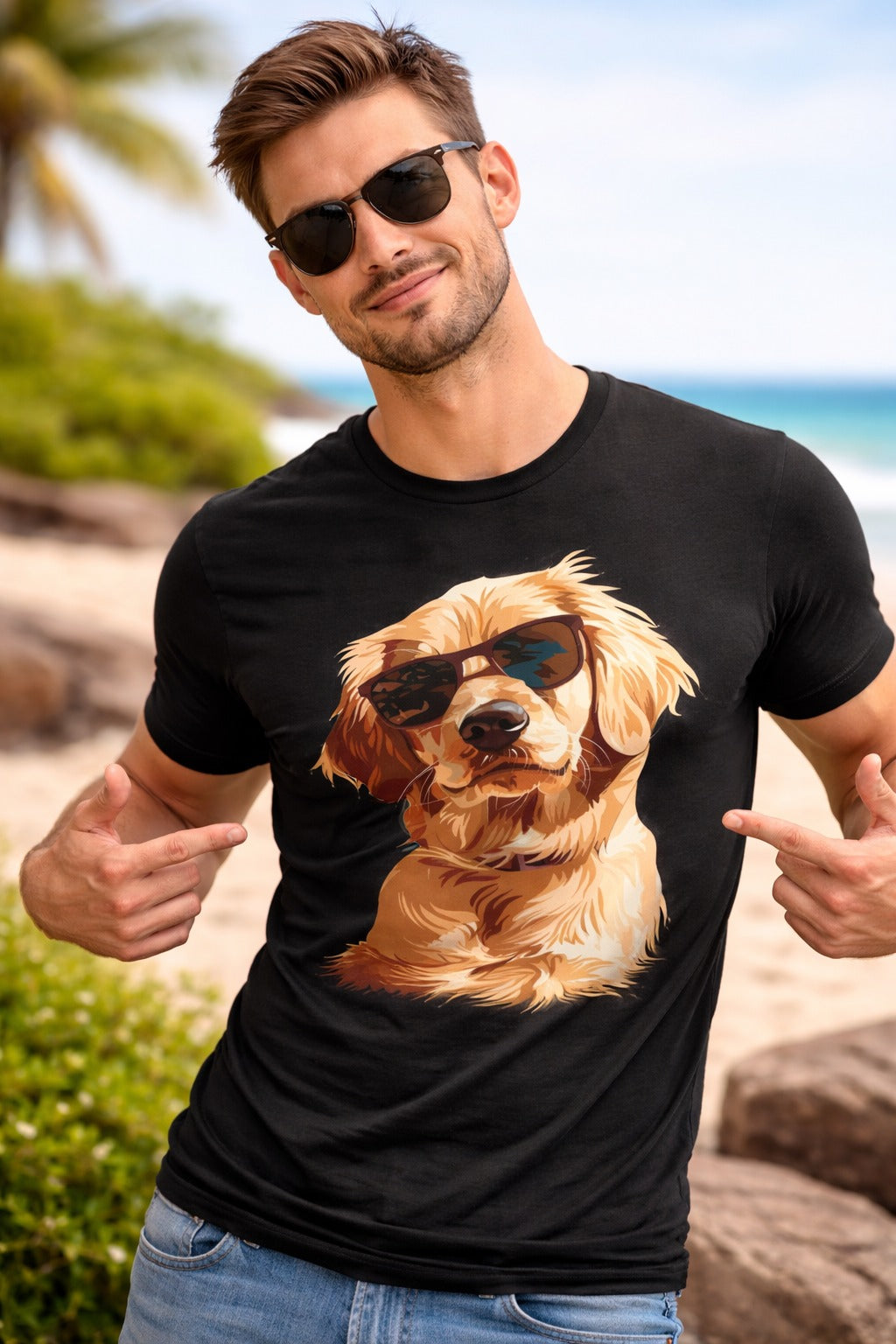 POLO HOMBRE PERRO CON LENTES - 1