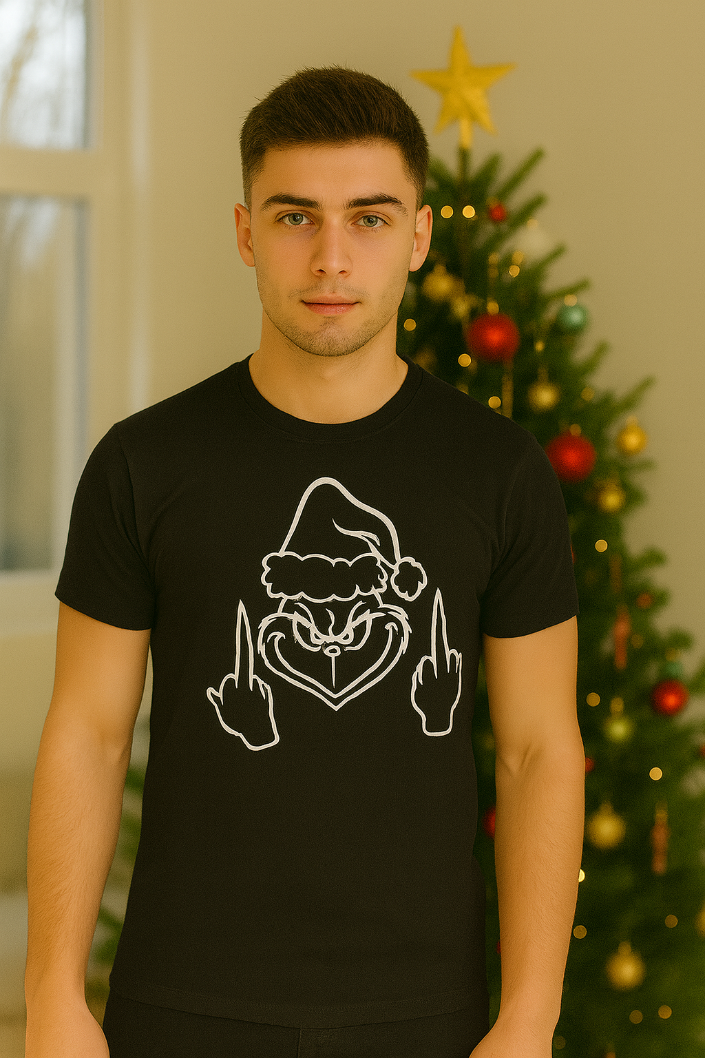 POLO NAVIDEÑO HOMBRE THE GRINCH - 1