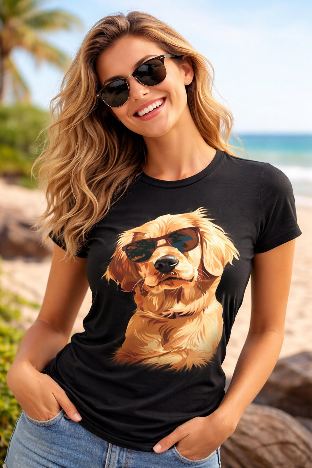 POLO MUJER PERRO CON LENTES - 1