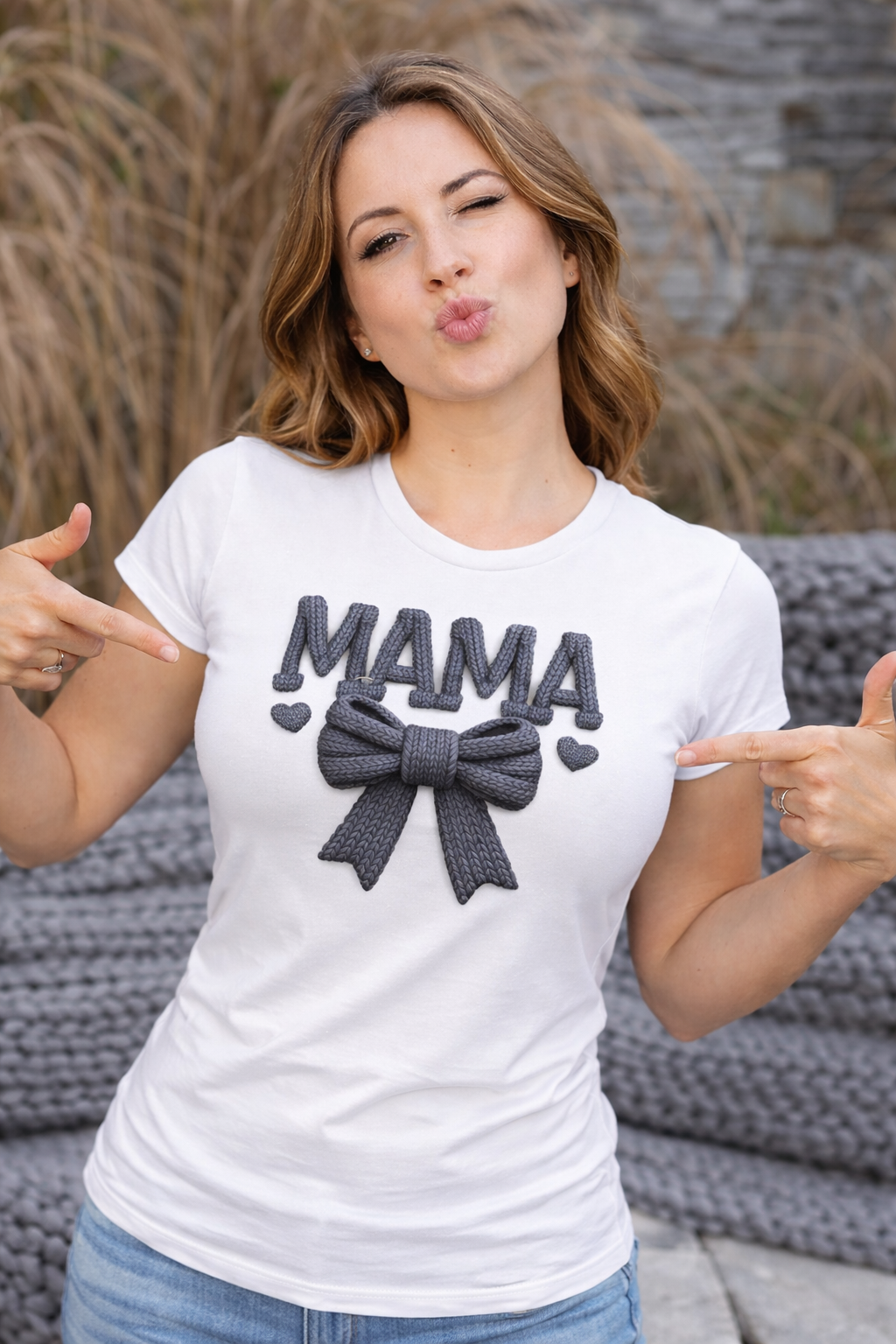 POLO MUJER MAMA BORDADO GRIS - 1