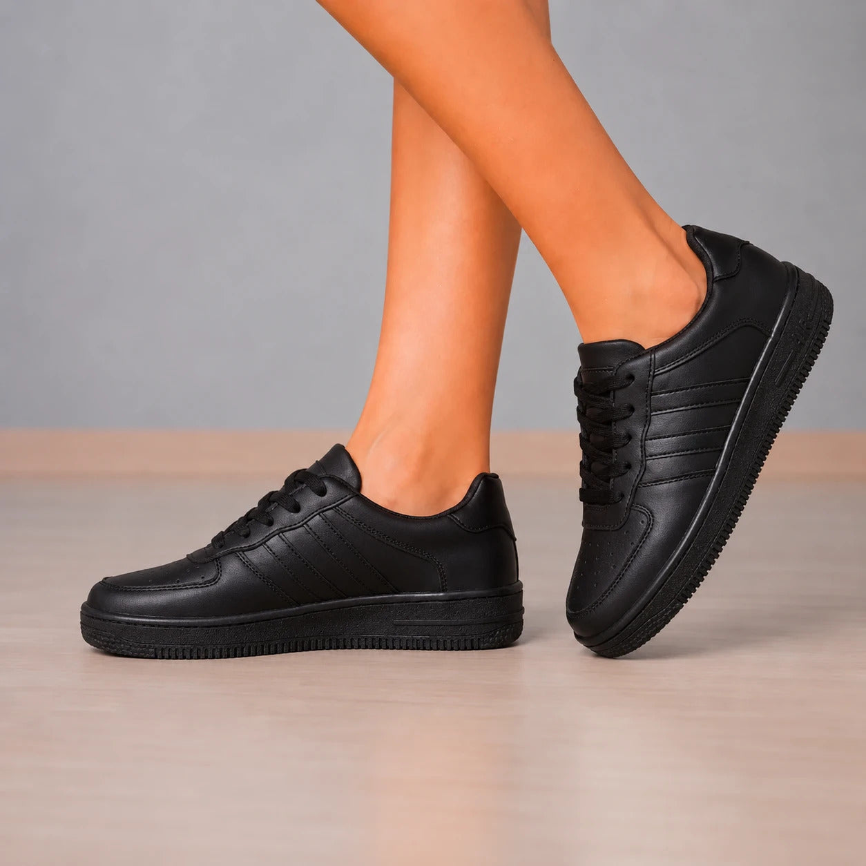 ZAPATILLAS URBANAS MUJER SISAK - NEGRO TOTAL - 2