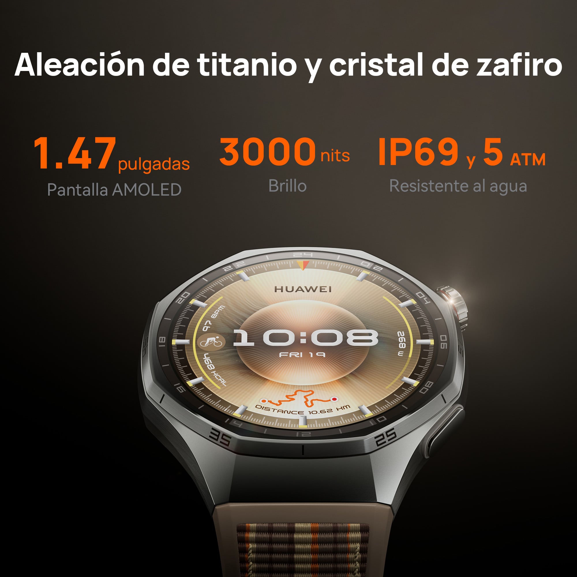 SMARTWATCH HUAWEI WATCH GT 6 PRO 46MM - MARRÓN | BATERÍA HASTA 21 DÍAS* | TITANIO Y CRISTIAL DE ZAFIRO - 5