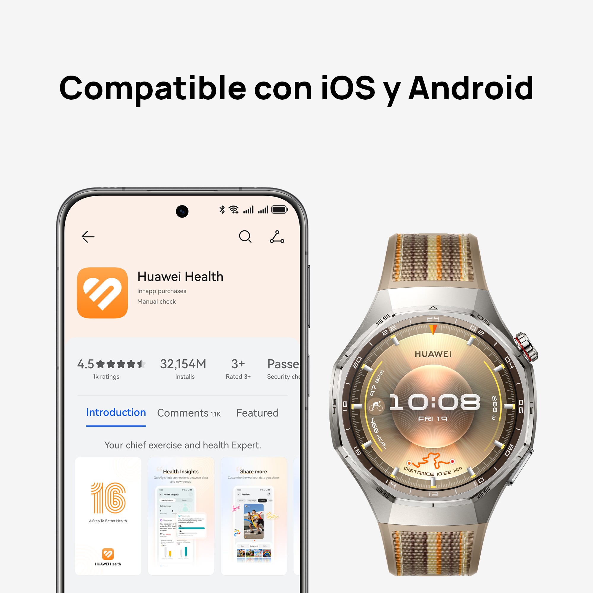SMARTWATCH HUAWEI WATCH GT 6 PRO 46MM - MARRÓN | BATERÍA HASTA 21 DÍAS* | TITANIO Y CRISTIAL DE ZAFIRO - 8