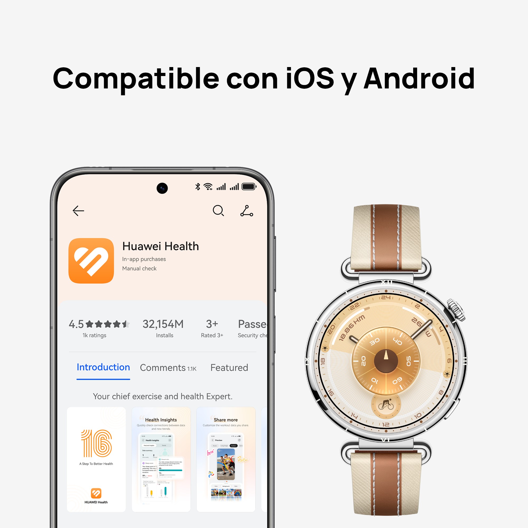 SMARTWATCH HUAWEI WATCH GT 6 41MM - MARRÓN | BATERÍA HASTA 14 DÍAS* | BIENESTAR EMOCIONAL - 8