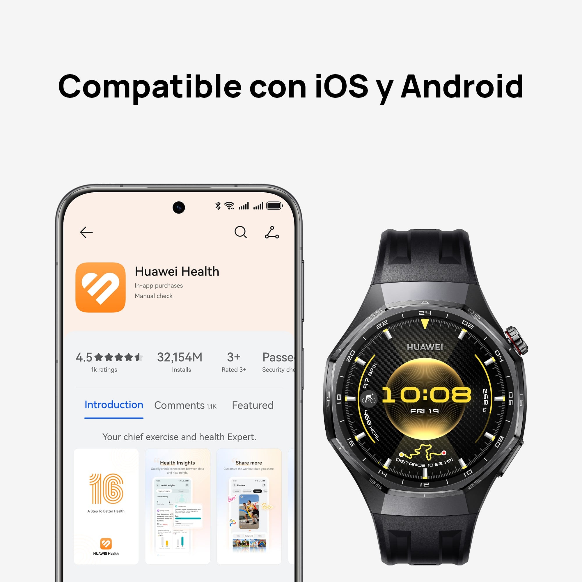 SMARTWATCH HUAWEI WATCH GT 6 PRO 46MM - NEGRO | BATERÍA HASTA 21 DÍAS* | TITANIO Y CRISTIAL DE ZAFIRO - 8