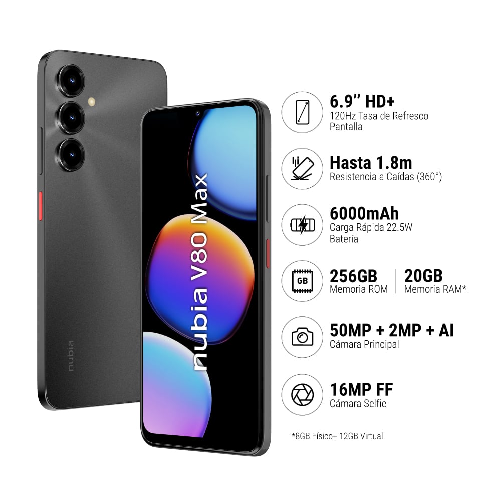 SMARTPHONE ZTE NUBIA V80 MAX (8+12)GB+256GB - 1