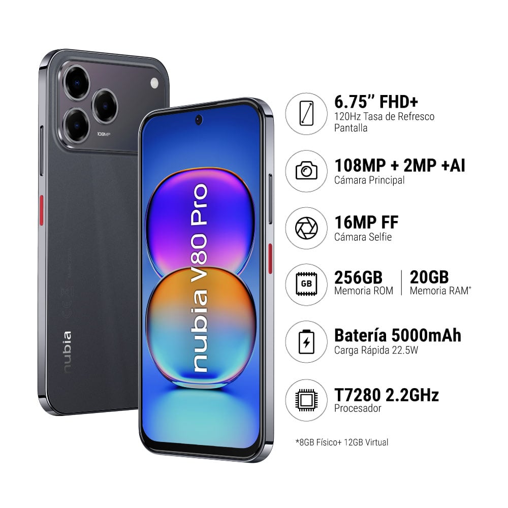 SMARTPHONE ZTE NUBIA V80 PRO (8+12)GB+256GB - 1