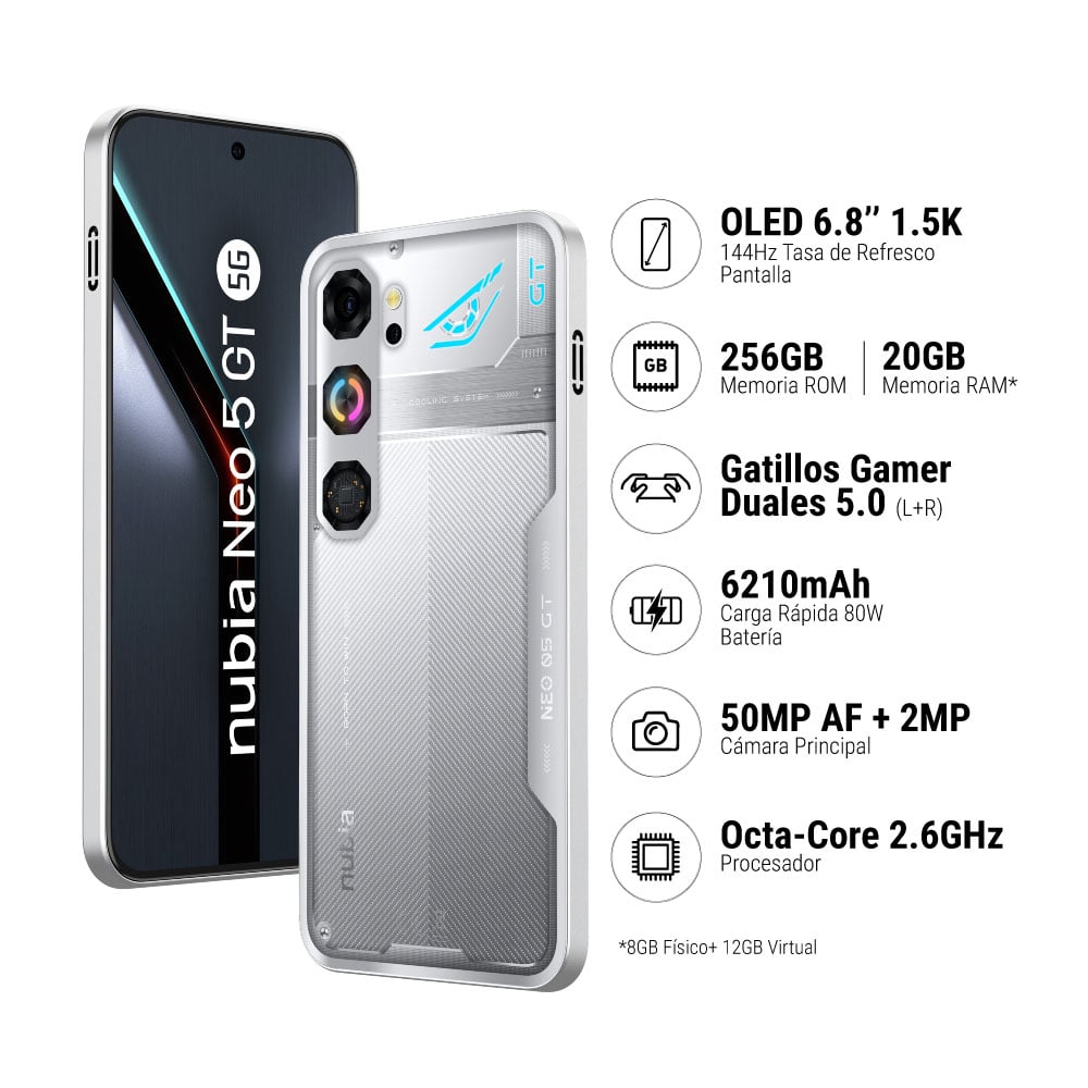 SMARTPHONE ZTE NUBIA NEO 5 GT (8+12)GB+256GB 5G - 1