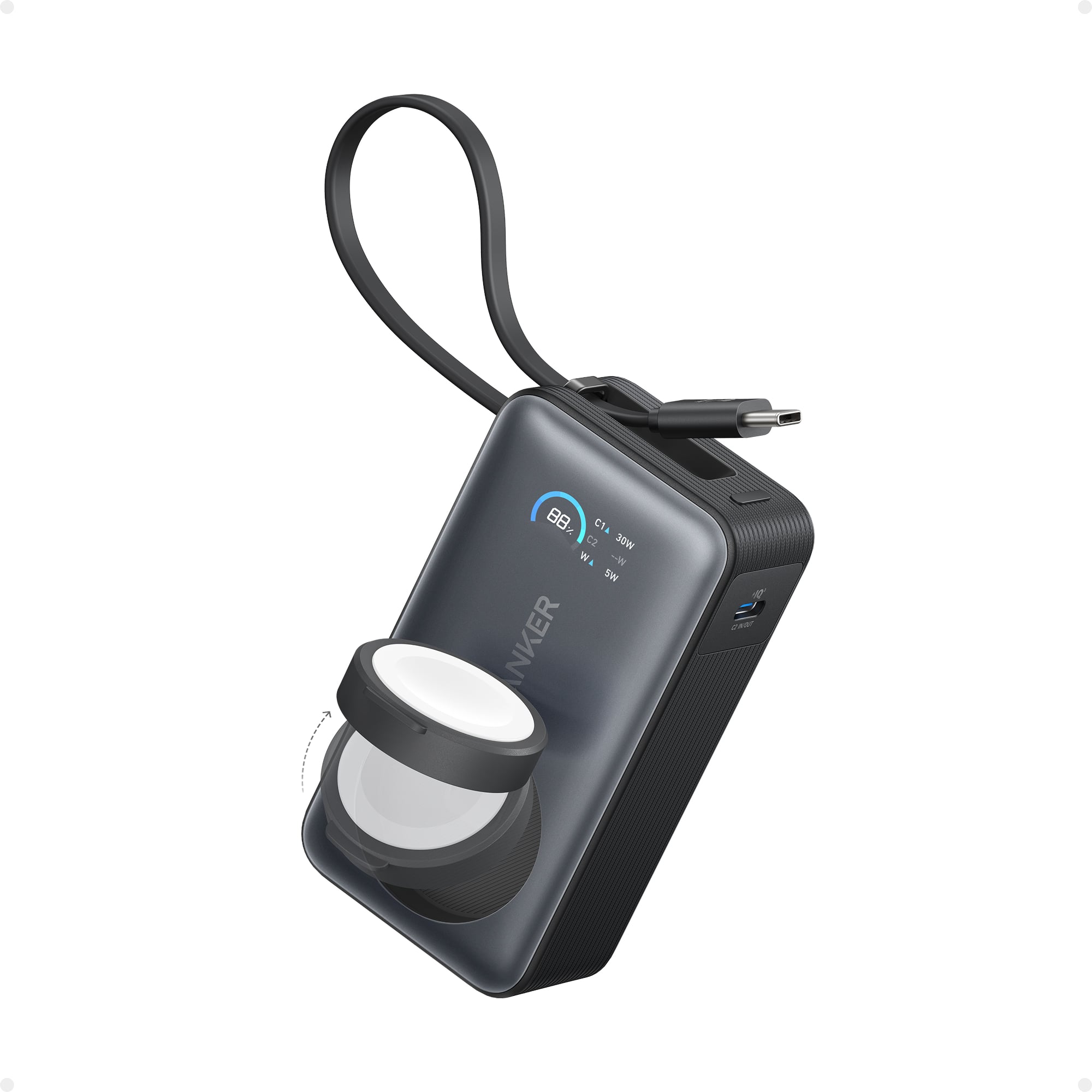 ANKER MAGGO POWER BANK 10K, 35W, FOR APPLE WATCH BLACK - 2