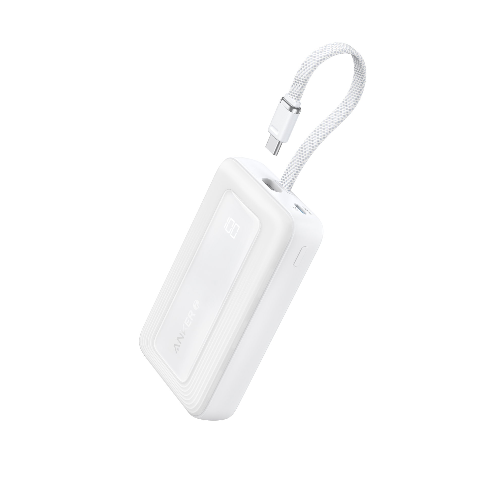 ANKER POWER BANK (20K, 30W, BUILT-IN USB-C CABLE) B2B - UN (EXCLUDED CN, EUROPE) WHITE ITERATION 1 - 2