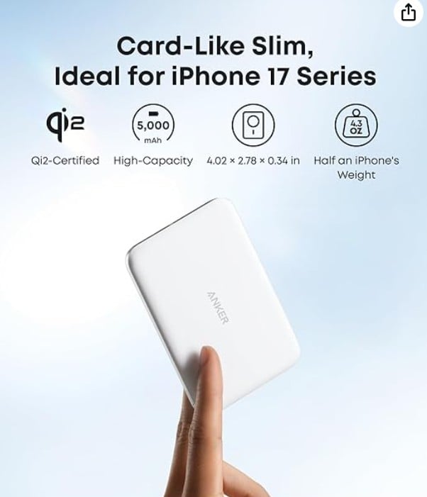 ANKER MAGGO POWER BANK (10K, MAGNETIC WIRELESS) (H)OFFLINE - UN (EXCLUDED CN, EUROPE) WHITE 1 - 5