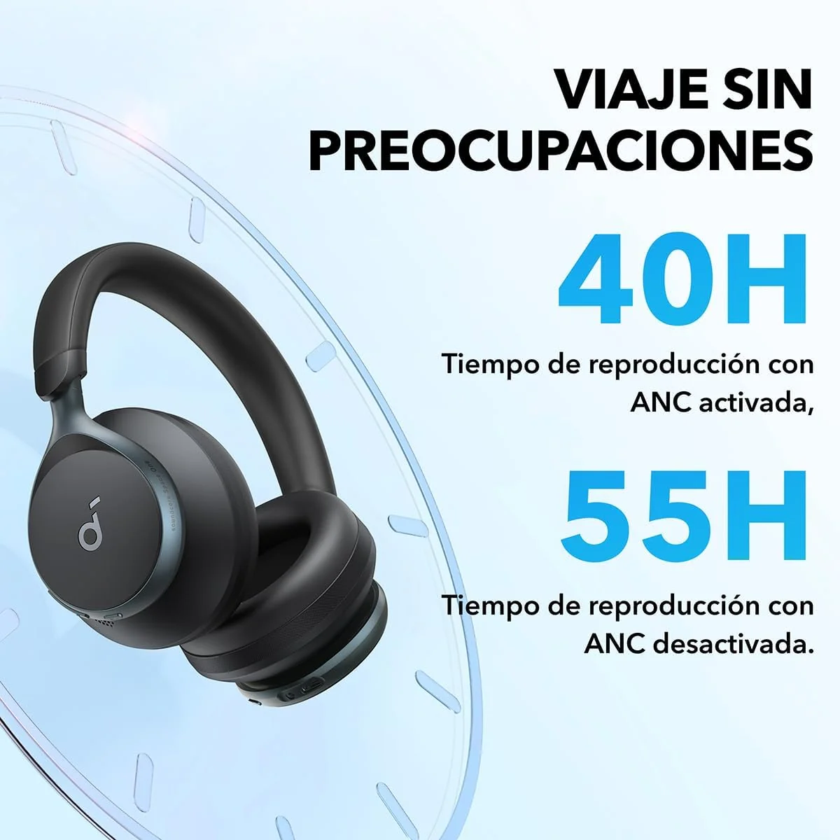 AUDÍFONOS ANKER SOUNDCORE SPACE ONE BLUETOOTH BLACK - 5