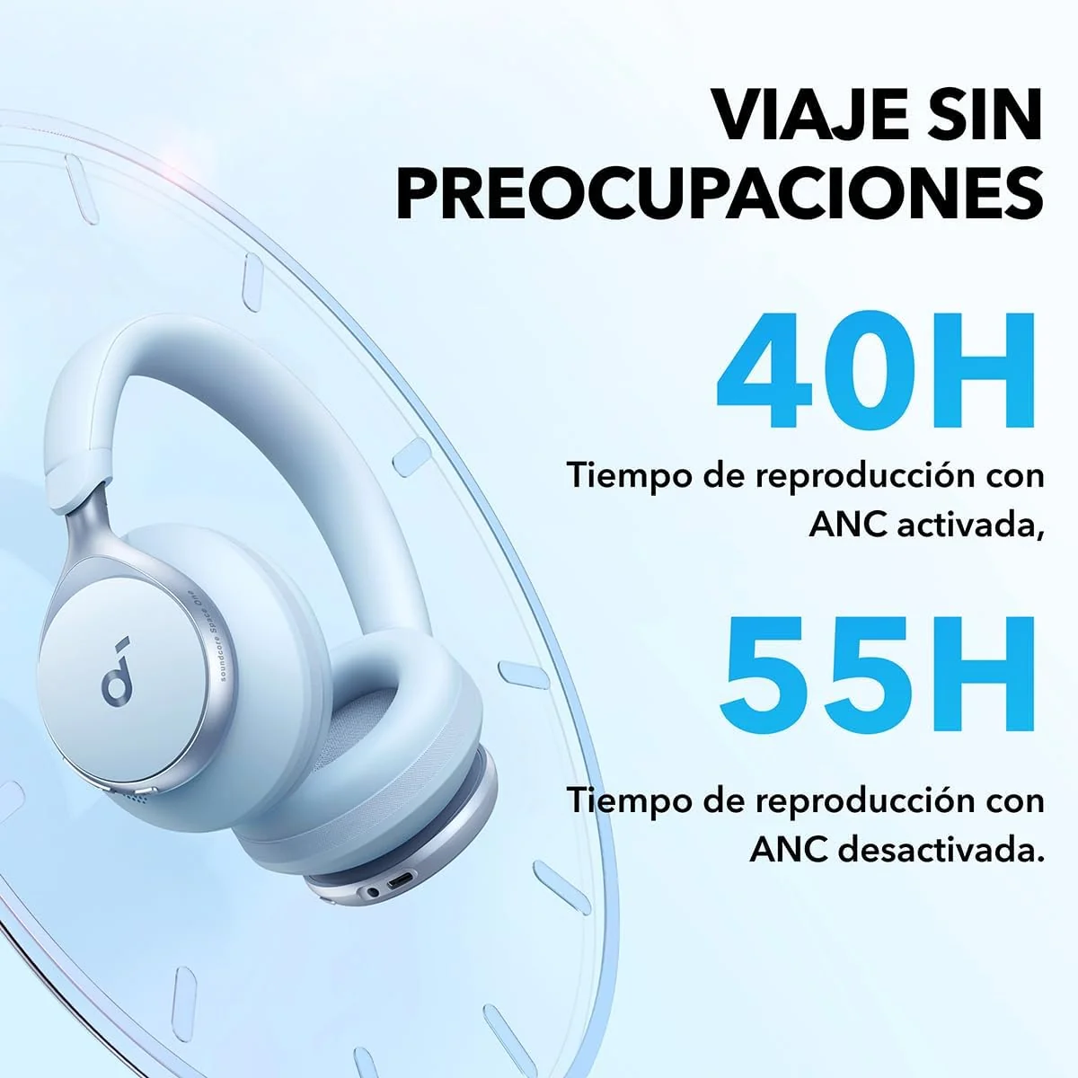 AUDÍFONOS ANKER SOUNDCORE SPACE ONE BLUETOOTH BLUE - 5