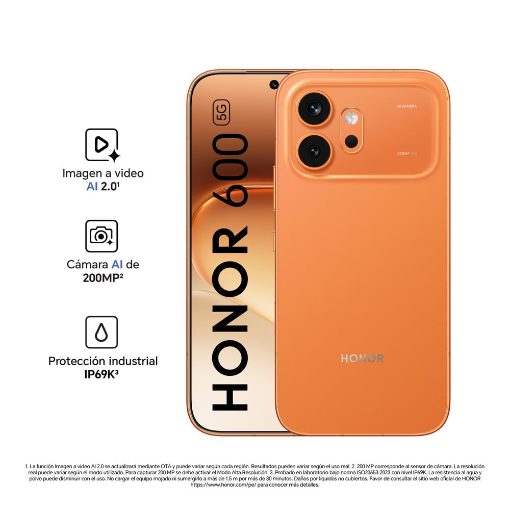 CELULAR HONOR 600 8GB + 512GB (VKJ-NX9) - NARANJA - 1