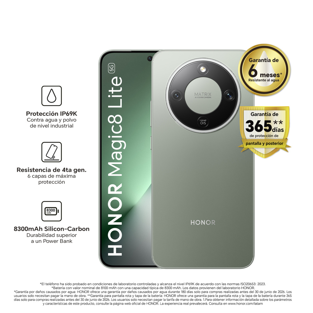 SMARTPHONE HONOR MAGIC8 LITE 5G 8GB+512GB - VERDE - 1