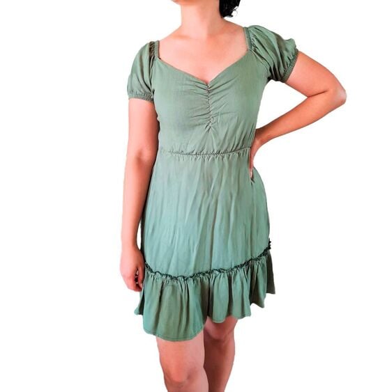 VESTIDO CEÑIDO MUJER NATHALIE LOVE IT VERDE ZULEMA - 2