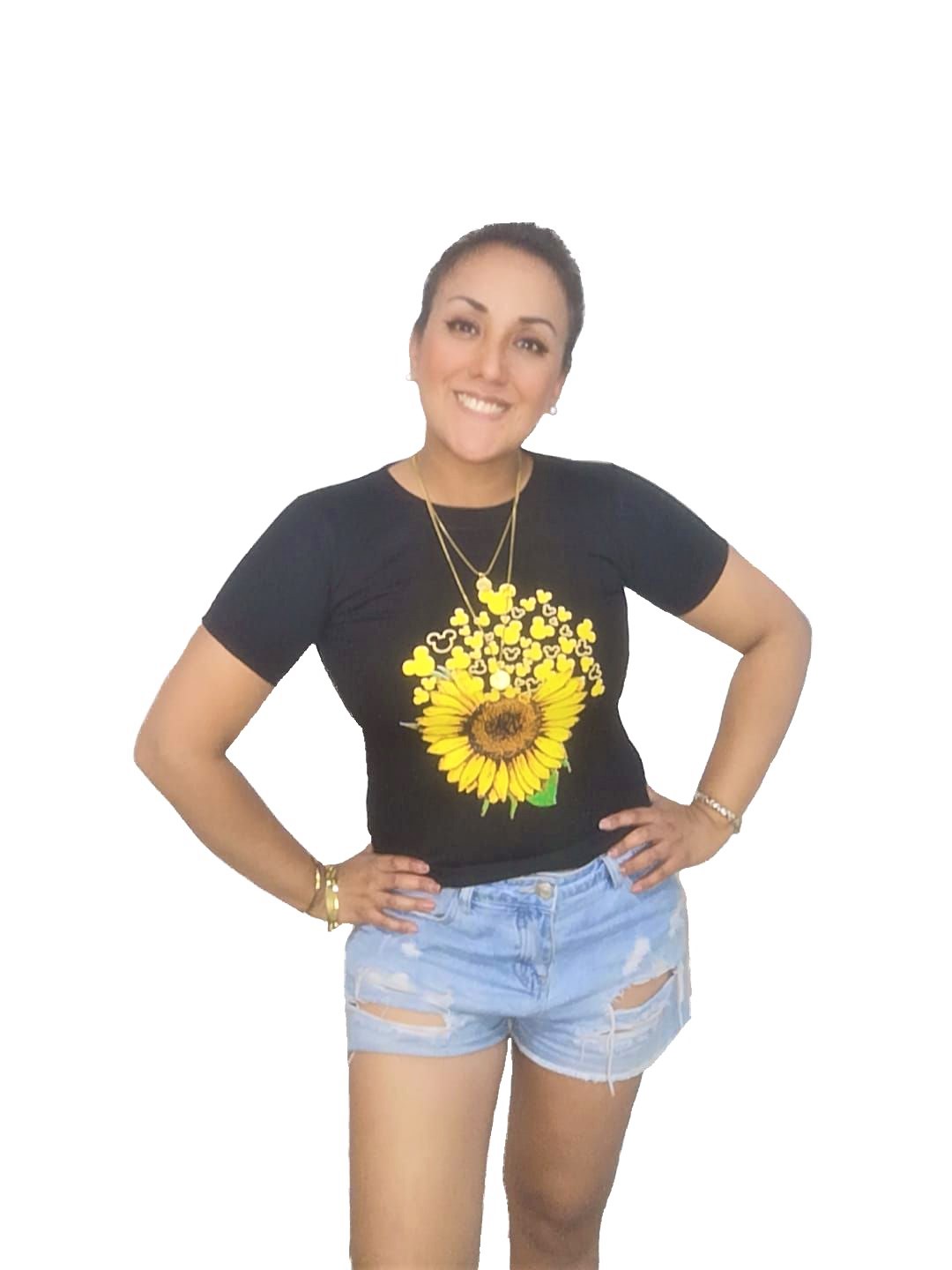 POLO MUJER MANGA CORTA GIRASOLES - 1