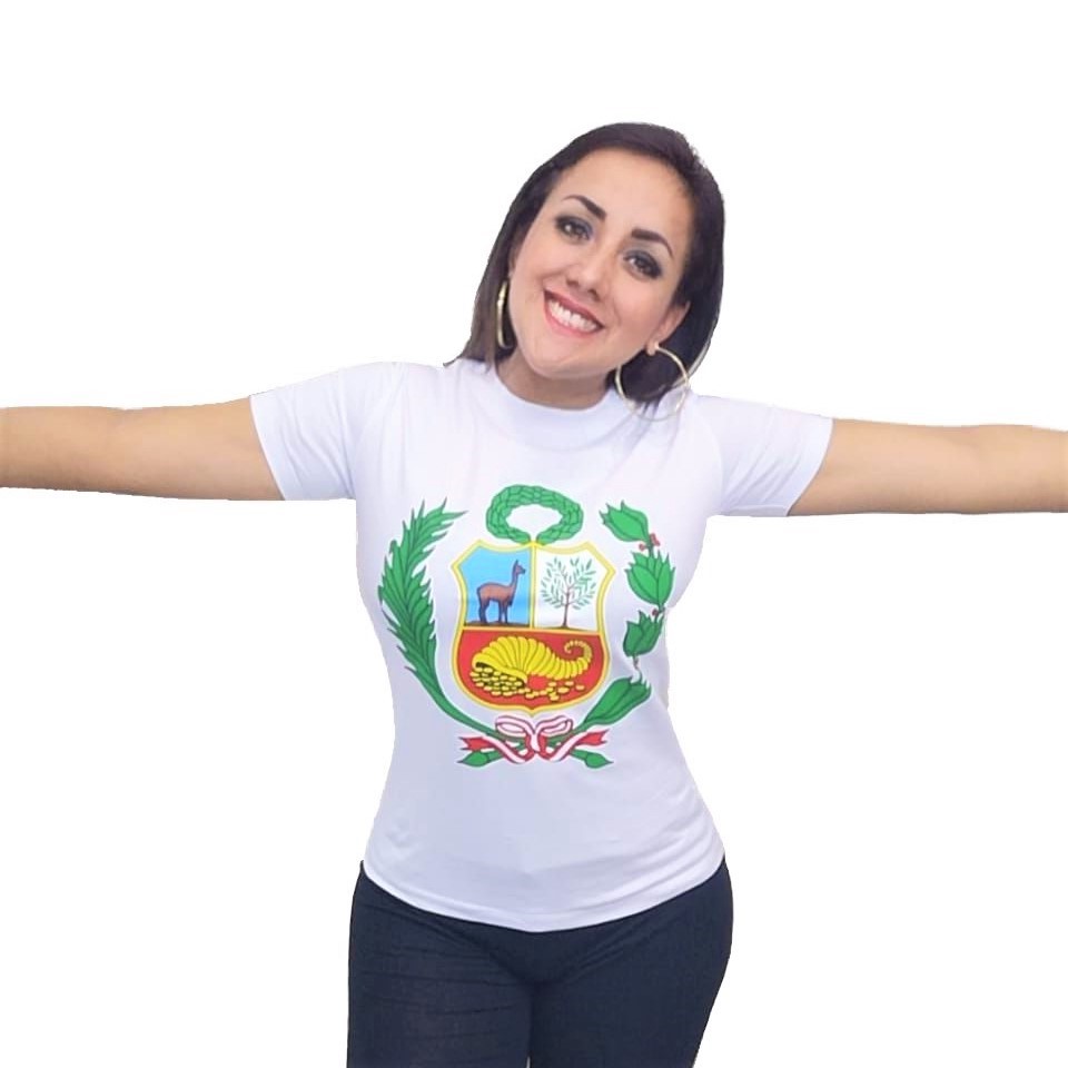 T-Shirt Col V "Escudo Nacional Del Perú" - Pour Homme, Femme - Idée Cadeau Fierté Péruvienne