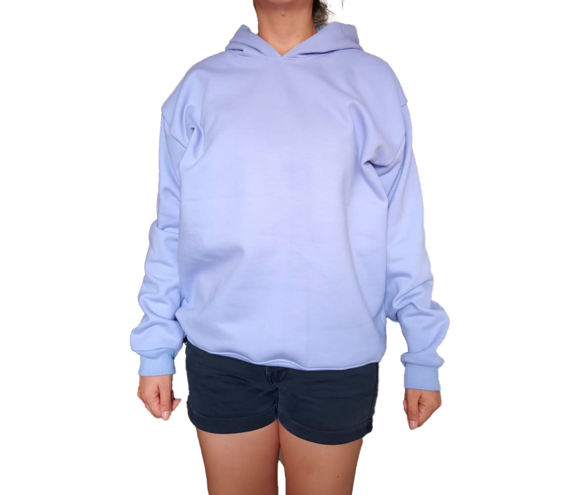 POLERA MANGA LARGA FRANELA MUJER NATHALIE LOVE IT LILA DISEÑO CAPUCHA BÁSICO - 1