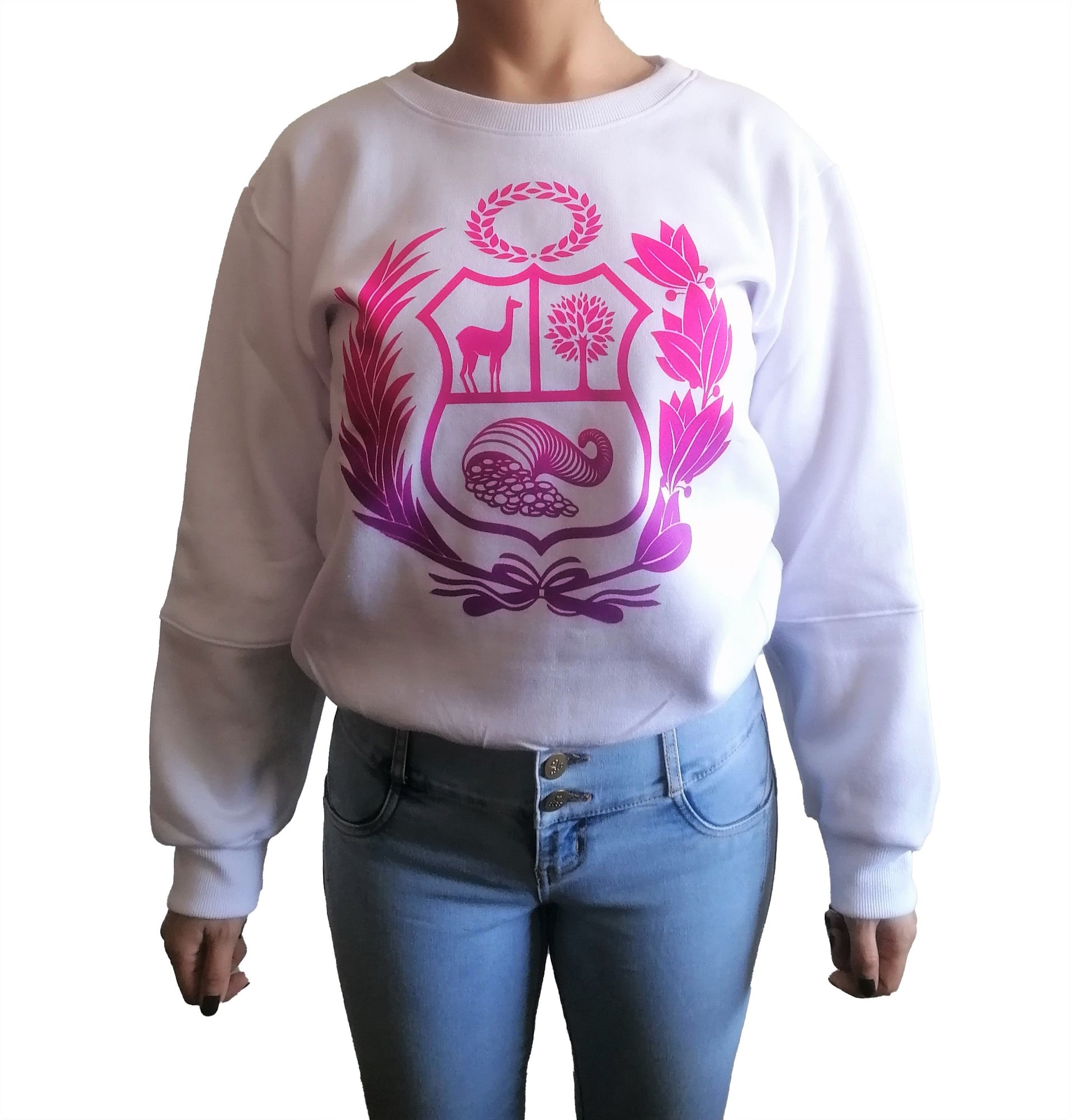 POLERA FRANELA MUJER NATHALIE LOVE IT BLANCO ESCUDO DEL PERÚ - 1