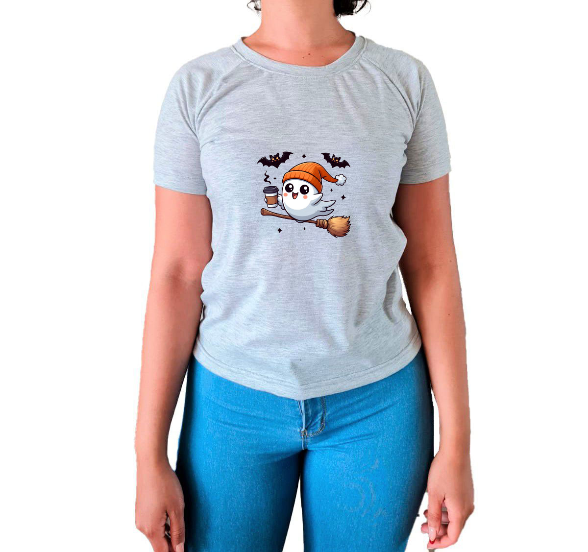 POLO MANGA CORTA ALGODÓN MUJER NATHALIE LOVE IT GRIS CLARO FANTASMA - 1