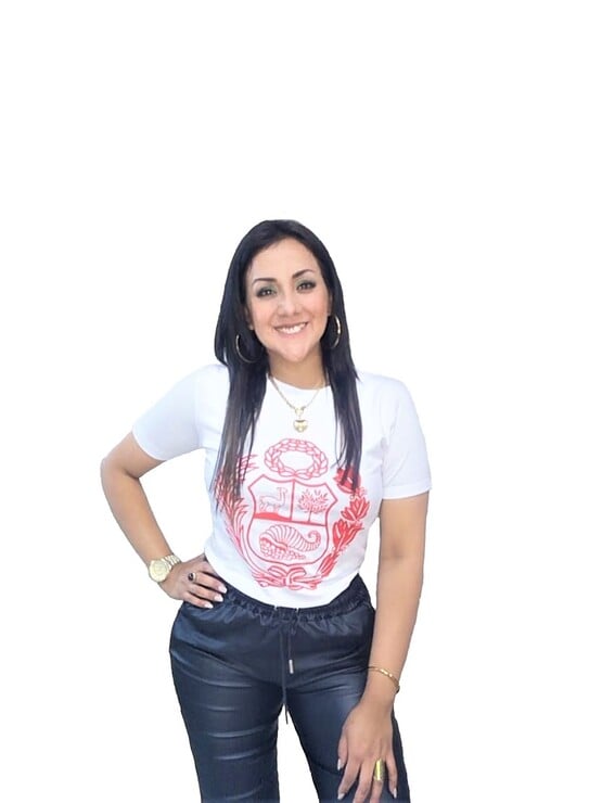POLO ALGODÓN MUJER NATHALIE LOVE IT BLANCO ESCUDO NACIONAL ROJO - 1