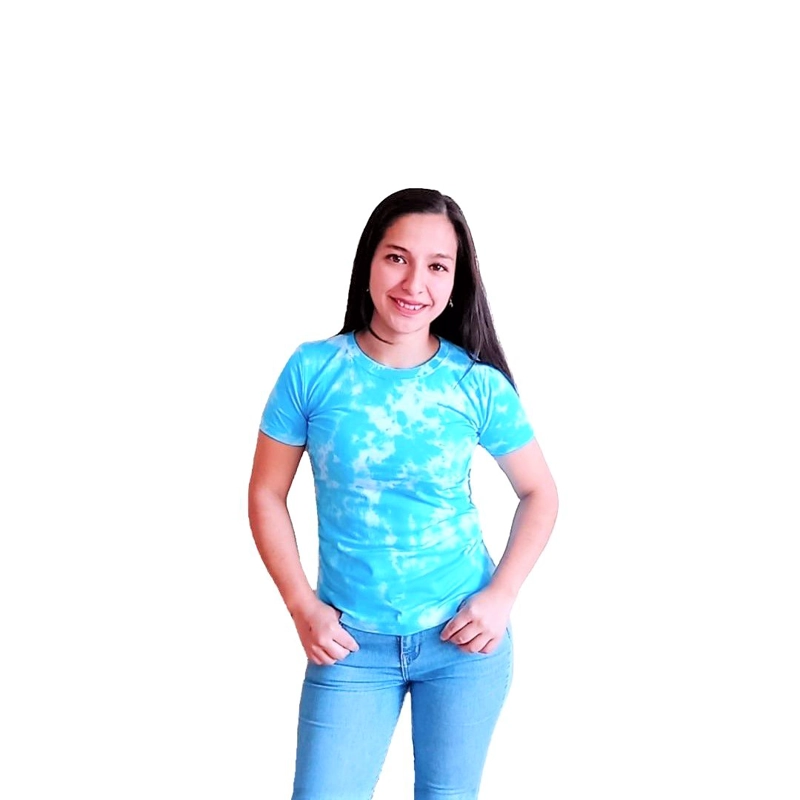 POLO ALGODÓN MUJER NATHALIE LOVE IT TURQUESA TYE DIE - 1