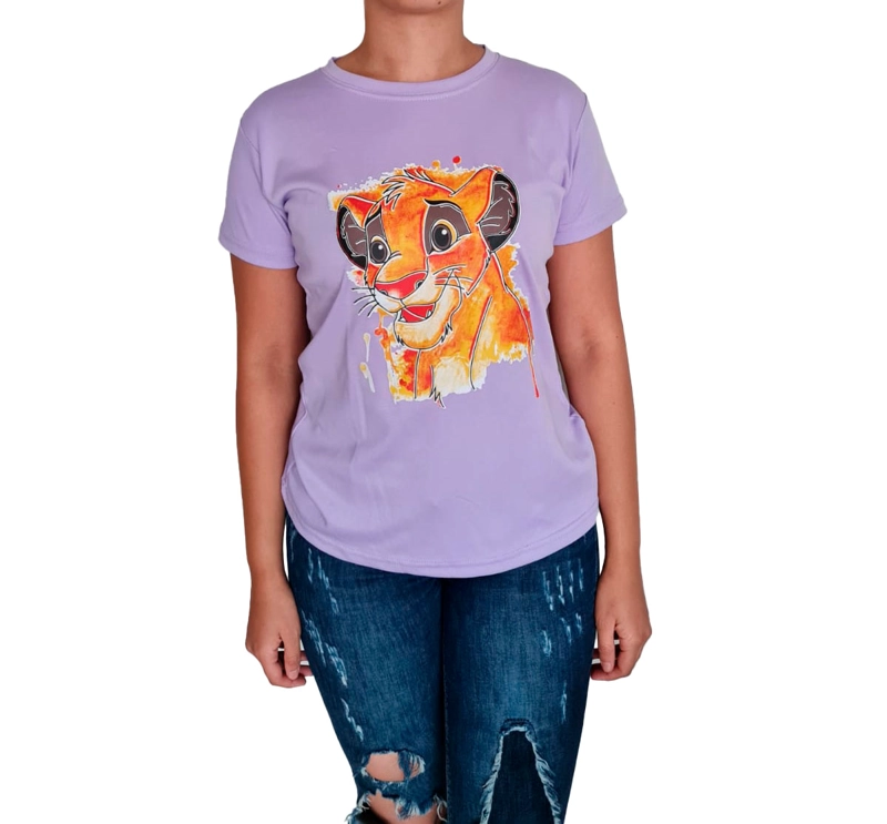 POLO ALGODÓN MUJER NATHALIE LOVE IT LILA SIMBA - 2