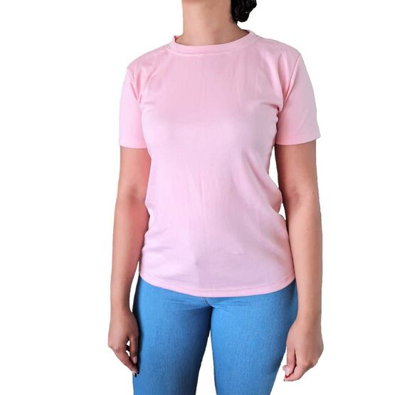 POLO MANGA CORTA ALGODÓN MUJER NATHALIE LOVE IT ROSADO BASICO LEYLA - 1