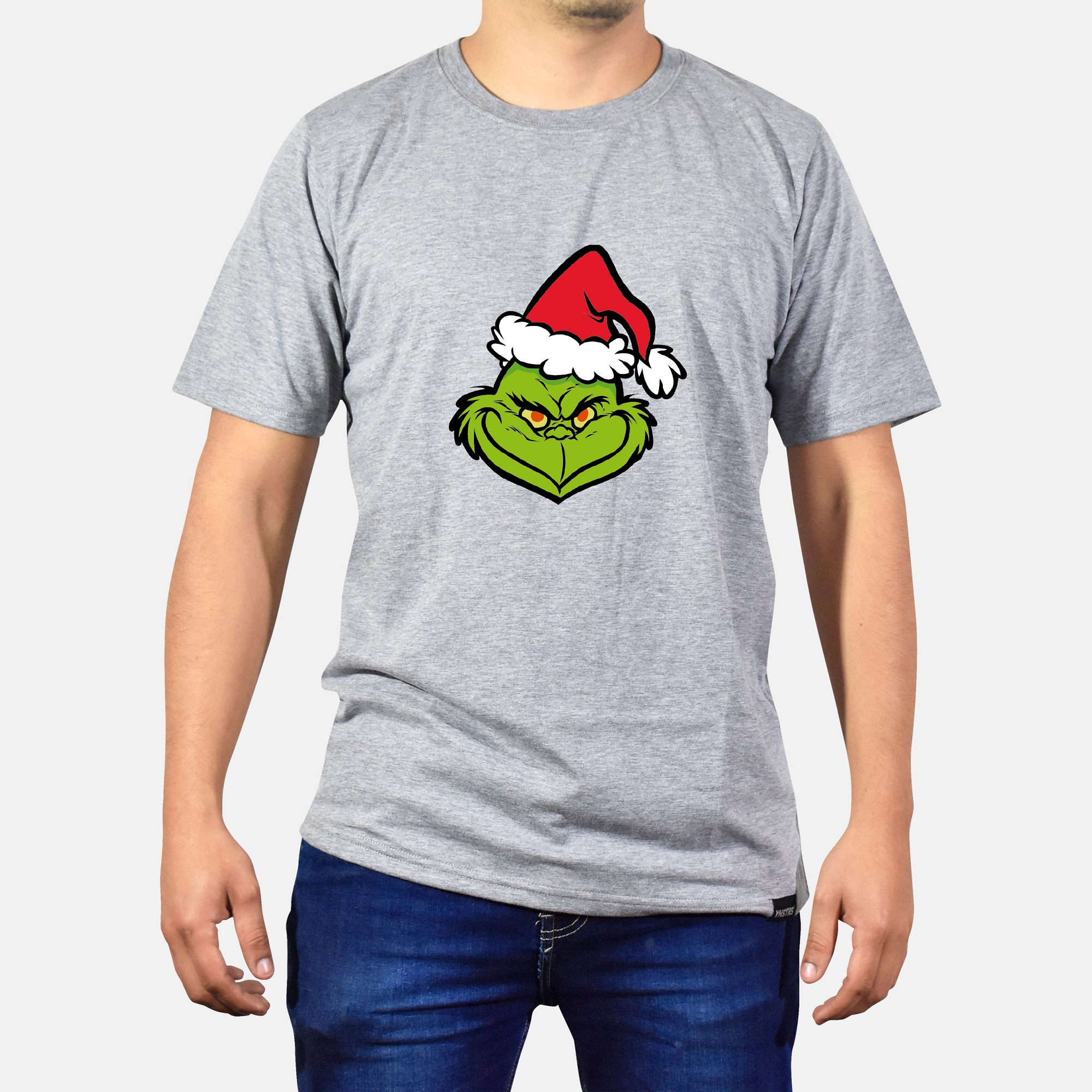 POLO MANGA CORTA ALGODÓN HOMBRE NATHALIE LOVE IT GRIS DISEÑO GRINCH - 1