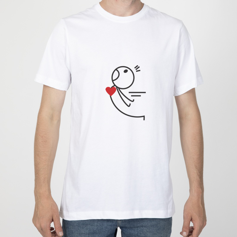 POLO MANGA CORTA ALGODÓN HOMBRE NATHALIE LOVE IT BLANCO SAN VALENTIN PAREJA - 1