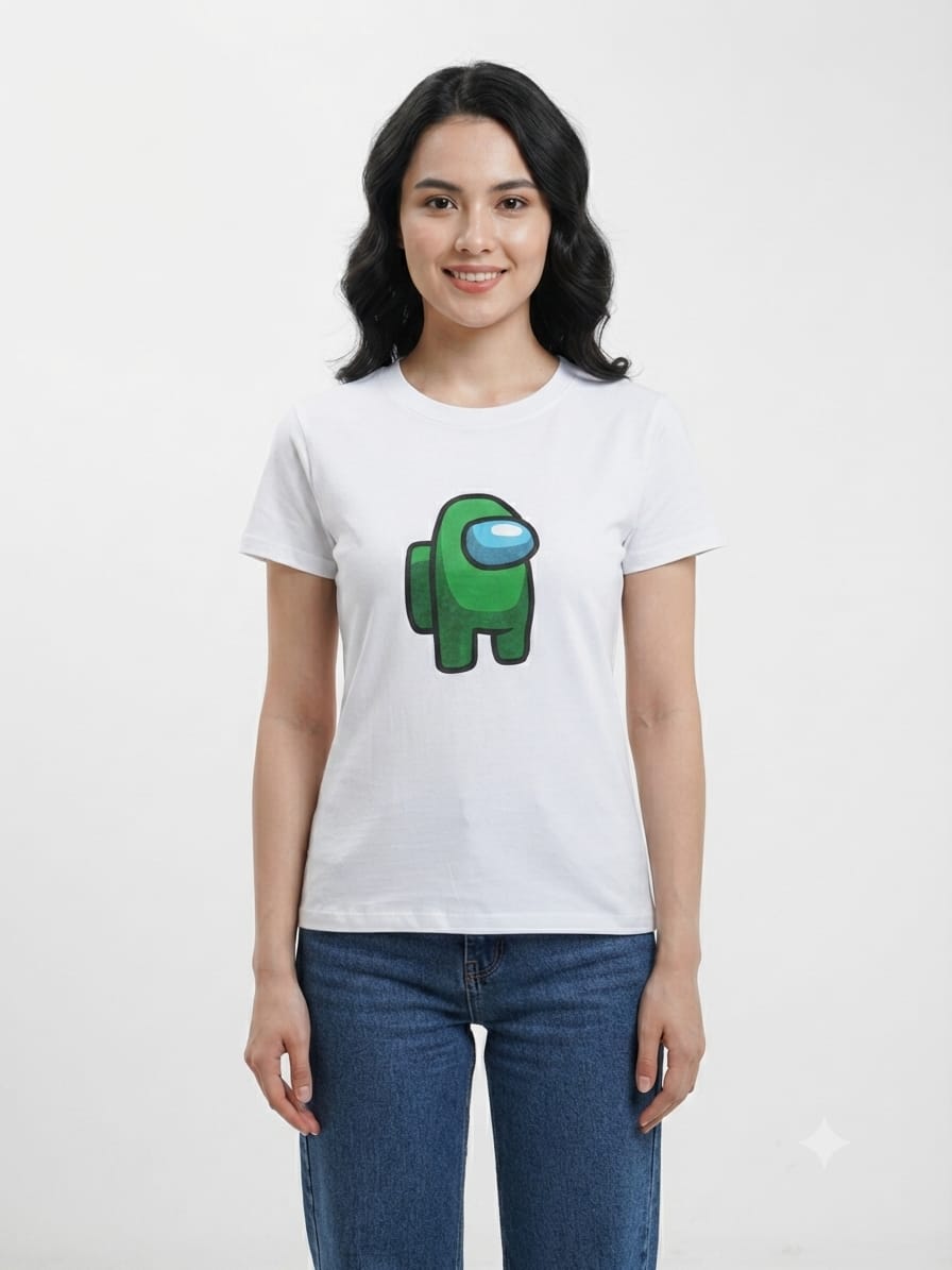 POLO MUJER MANGA CORTA AMONG US VERDE - NATHALIE LOVE IT - BLANCO / BLANCO / S - 1