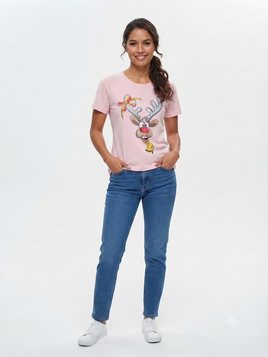 POLO MUJER MANGA CORTA DISEÑO RENO - NATHALIE LOVE IT - MELÓN / ROSA - 1