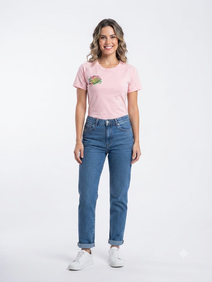 POLO MUJER MANGA CORTA PERUANITA BONITA - MELÓN / ROSA / S - 1